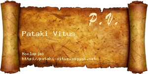 Pataki Vitus névjegykártya